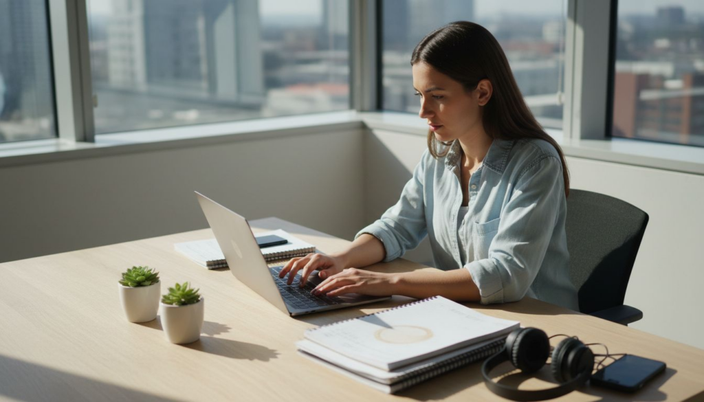 Startup founder practicing digital minimalism